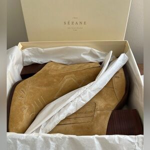 Sezane Frankie Mid Boots Natural - Size 6,5